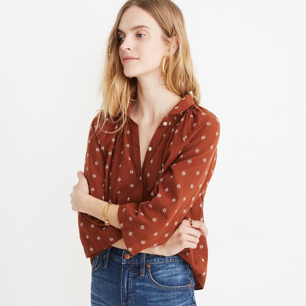 Madewell Raglan Peasant Shirt (Size S)